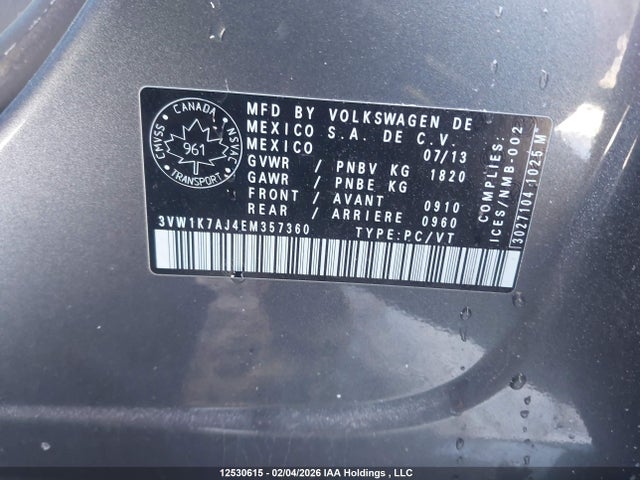 Volkswagen Jetta 2014 3VW1K7AJ4EM357360 Image 9