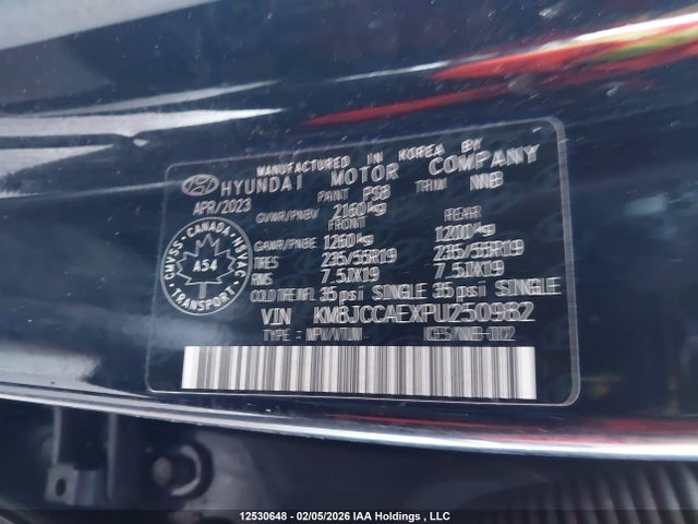 12530648 :رقم المزاد ، KM8JCCAEXPU250982 vin ، 2023 Hyundai Tucson Sel مزاد بيع