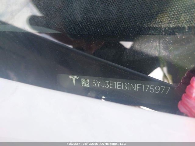 Aukcja sprzedaży 2022 Tesla Model 3 Long Range, vin: 5YJ3E1EB1NF175977, numer aukcji: 12530657