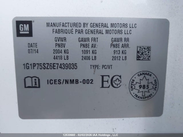 1G1P75SZ6E7439035 Chevrolet Cruze