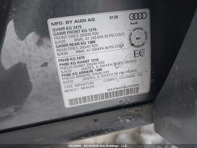 WA1FNAFY8L2063459 Audi Q5 45 Technik