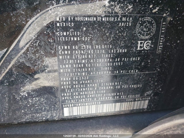 3VVBR7RM9SM059210 Volkswagen Tiguan Trendline