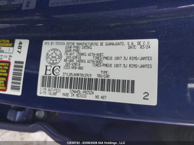 2024 Toyota Tacoma მანქანა იყიდება აუქციონზე, vin: 3TYLB5JN9RT012919, აუქციონის ნომერი: 12530743