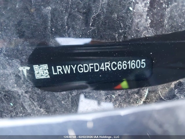 Продажа на аукционе авто 2024 Tesla Model Y, vin: LRWYGDFD4RC661605, номер лота: 12530748