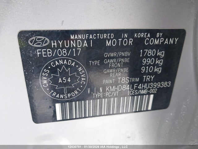 KMHD84LF4HU399383 Hyundai Elantra Se/value/limited