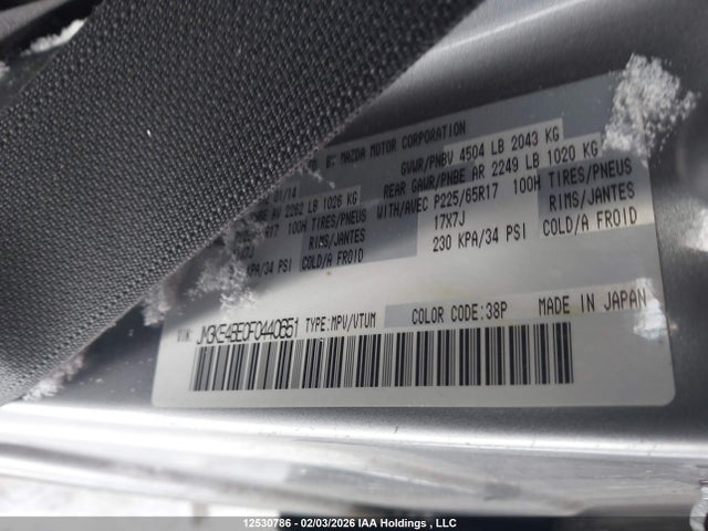 JM3KE4BE0F0440651 Mazda Cx-5 Gx