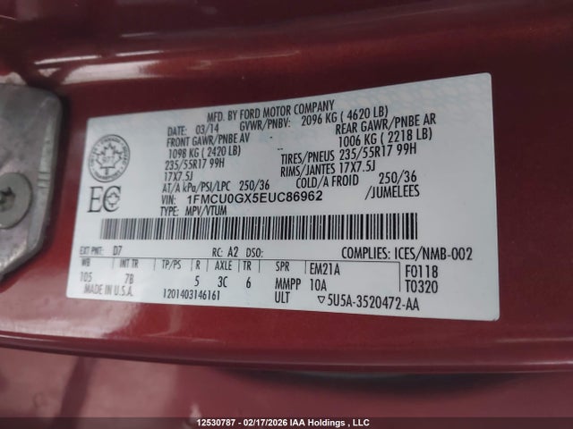 Ford Escape 2014 1FMCU0GX5EUC86962 Image 19