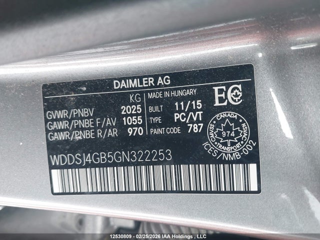 Aukcja sprzedaży 2016 Mercedes-benz Cla 250 4matic, vin: WDDSJ4GB5GN322253, numer aukcji: 12530809
