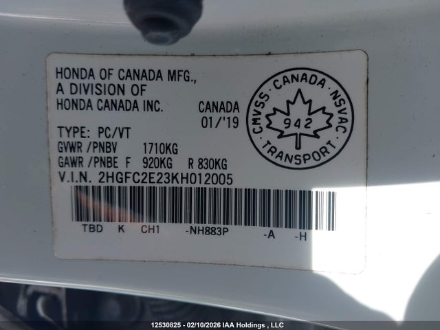 Honda Civic Dx 2019 2HGFC2E23KH012005 Image 9