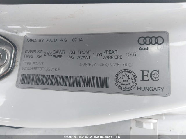 WAUFFRFF0F1038109 Audi A3