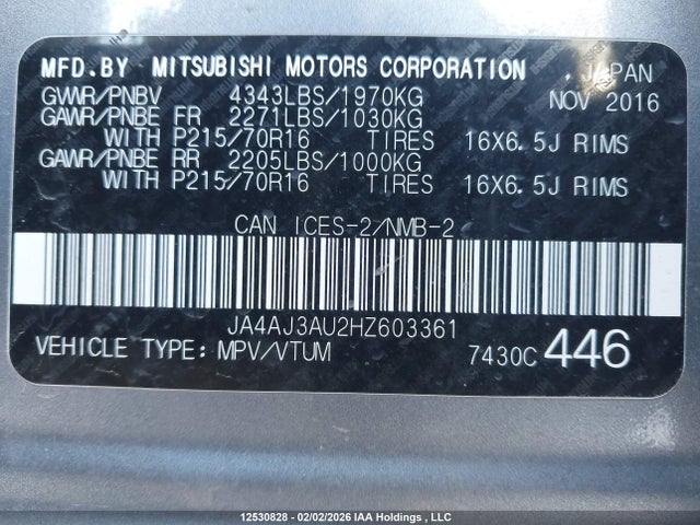 JA4AJ3AU2HZ603361 Mitsubishi RVR SE