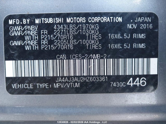 JA4AJ3AU2HZ603361 Mitsubishi RVR SE