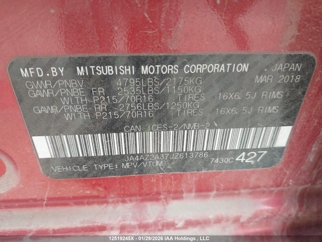 Mitsubishi Outlander Es 2018 JA4AZ2A37JZ613786 Image 19