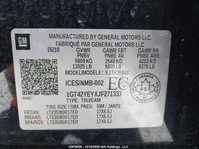 1GT42YEYXJF271333 GMC Sierra 3500hd Denali