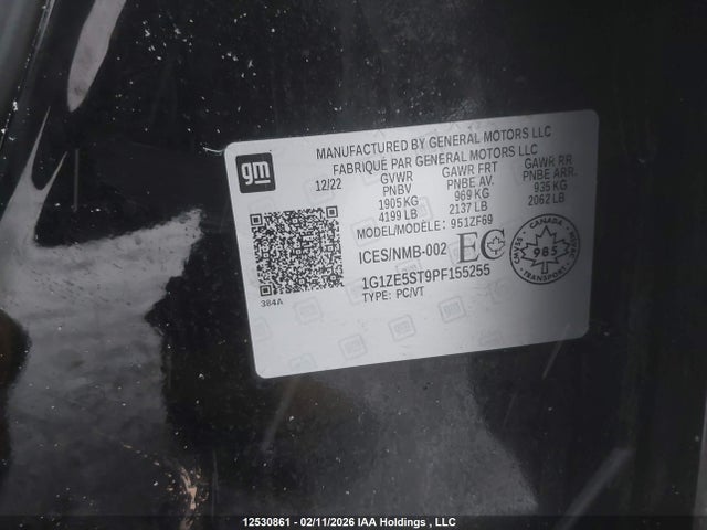1G1ZE5ST9PF155255 Chevrolet MALIBU 2LT