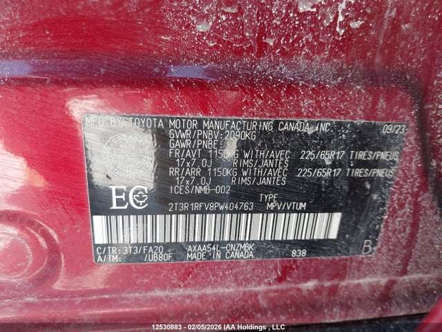 2T3R1RFV8PW404763 Toyota RAV4