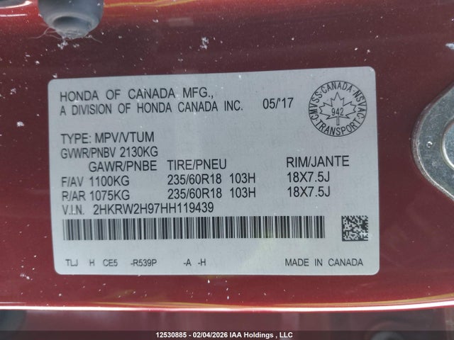 2HKRW2H97HH119439 Honda CR-V