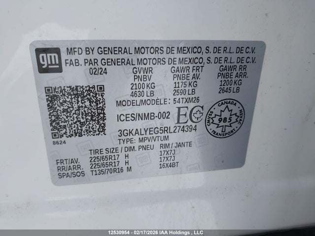 3GKALYEG5RL274394 GMC Terrain At4