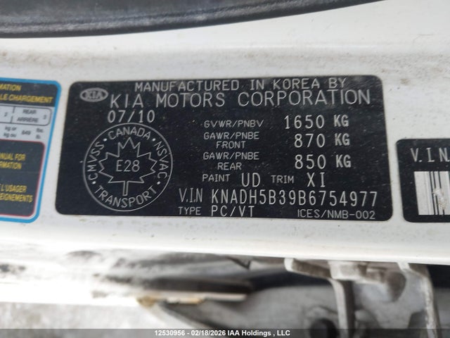Aukcja sprzedaży 2011 Kia Rio Lx/sx, vin: KNADH5B39B6754977, numer aukcji: 12530956