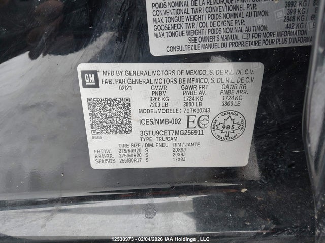 3GTU9CET7MG256911 GMC Sierra K1500 Elevation