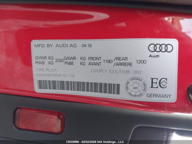 WAUC4CF54JA101119 Audi S5 3.0t Technik