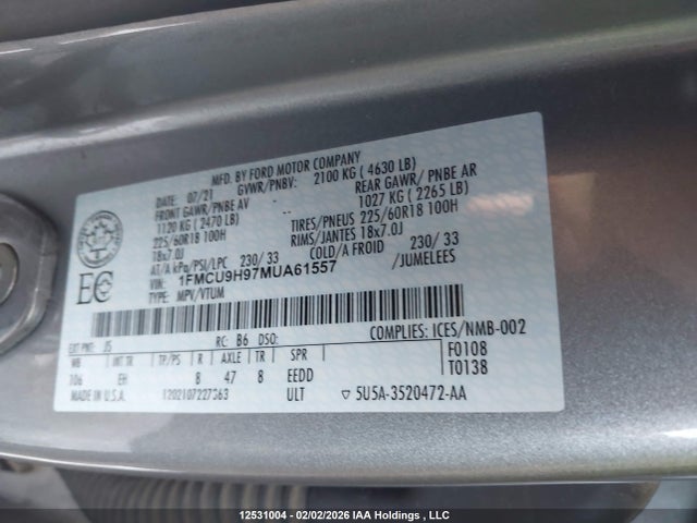 Ford ESCAPE SEL 2021 1FMCU9H97MUA61557 Image 17