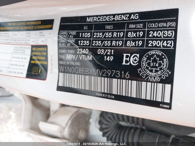 W1N0G8EBXMV297316 Mercedes-Benz Glc 300 4matic