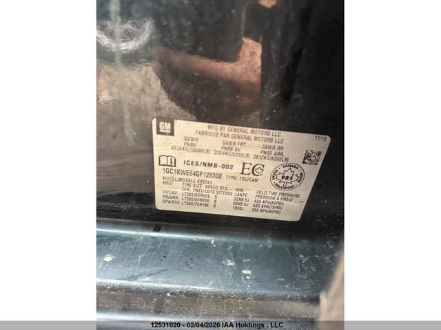 1GC1KWE84GF128300 Chevrolet Silverado K2500 Heavy Duty Ltz