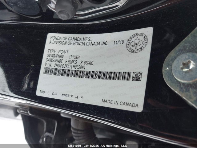 Honda Civic Lx 2020 2HGFC2F57LH002894 Image 9
