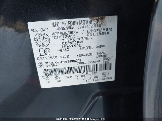 Ford EDGE SEL 2014 2FMDK4JC2EBB08049 Image 18