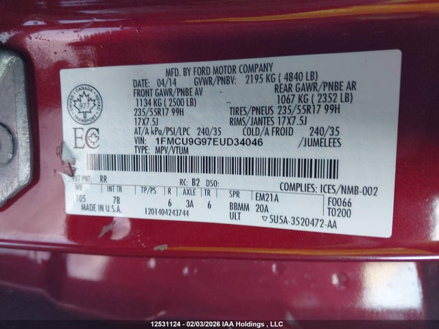 Ford ESCAPE SE 2014 1FMCU9G97EUD34046 Image 18