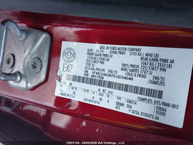 Ford ESCAPE SE 2014 1FMCU9G97EUD34046 Image 9