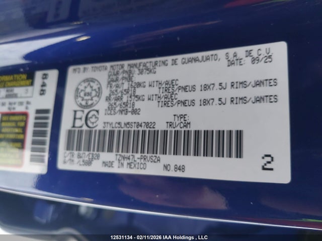 3TYLC5LN5ST047022 Toyota Tacoma Hybrid