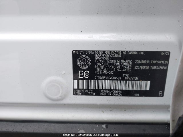 Aukcja sprzedaży 2025 Toyota Rav4 Hybrid Xse, vin: 2T35WRFV9SW284593, numer aukcji: 12531138