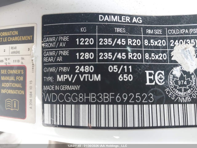 Продажа на аукционе авто 2011 Mercedes-benz Glk 350 4matic, vin: WDCGG8HB3BF692523, номер лота: 12531145