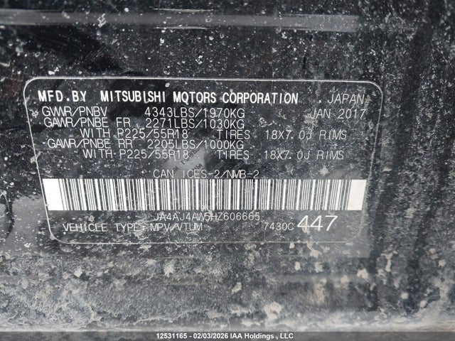 JA4AJ4AW5HZ606665 Mitsubishi RVR
