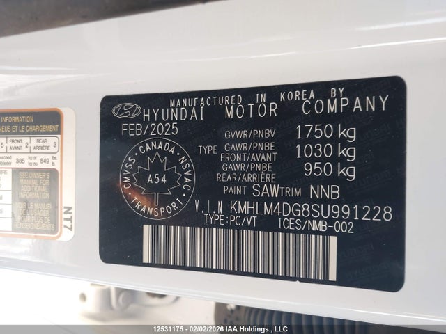 KMHLM4DG8SU991228 Hyundai Elantra Sel Sport