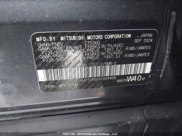 Mitsubishi Outlander Phev Le/se/sel 2025 JA4T5VA90SZ604908 Image 9