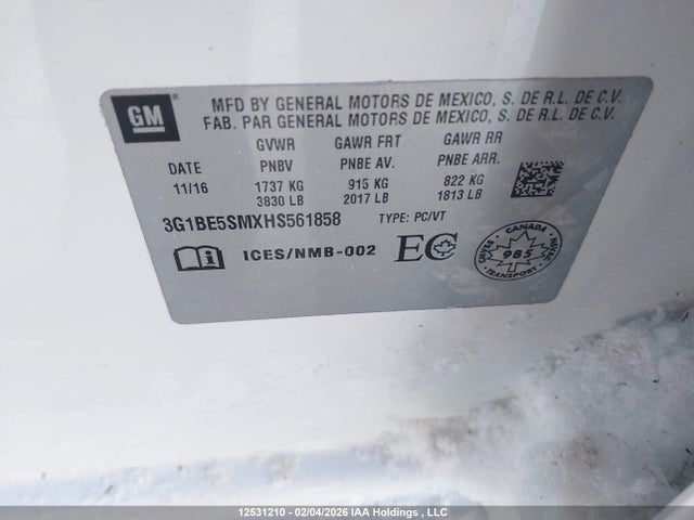 3G1BE5SMXHS561858 Chevrolet Cruze