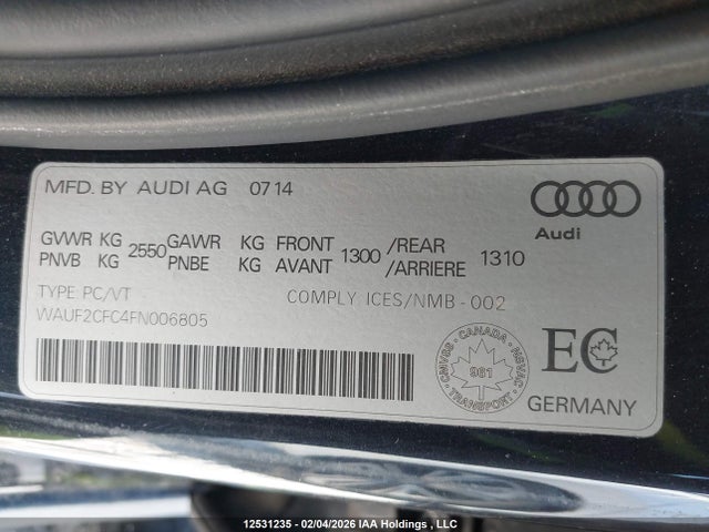 WAUF2CFC4FN006805 Audi S6 4.0t