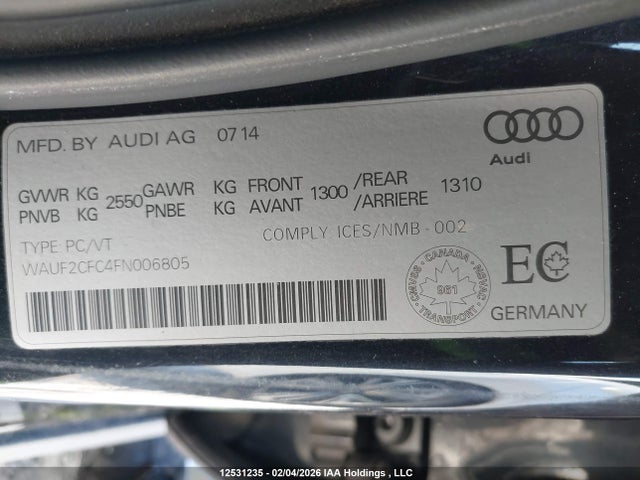 WAUF2CFC4FN006805 Audi S6 4.0t