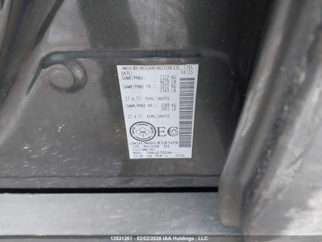 5N1AT2MV8FC858509 Nissan Rogue S/sl/sv