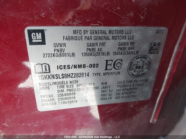 1GKKNSLS8HZ282614 GMC Acadia Sle-2