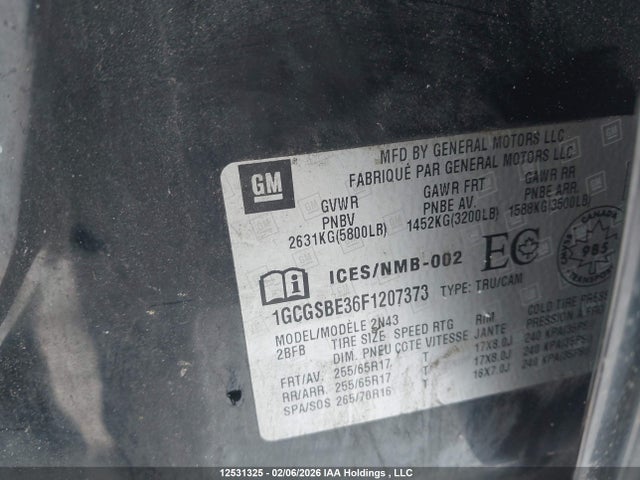 1GCGSBE36F1207373 Chevrolet Colorado Lt