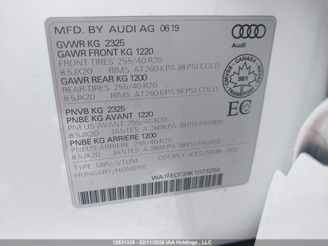 Audi Q3 2.0t Technik 2019 WA1FECF39K1073258 Image 9