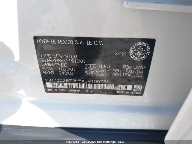 3CZRZ2H5XSM109732 Honda HR-V SPORT