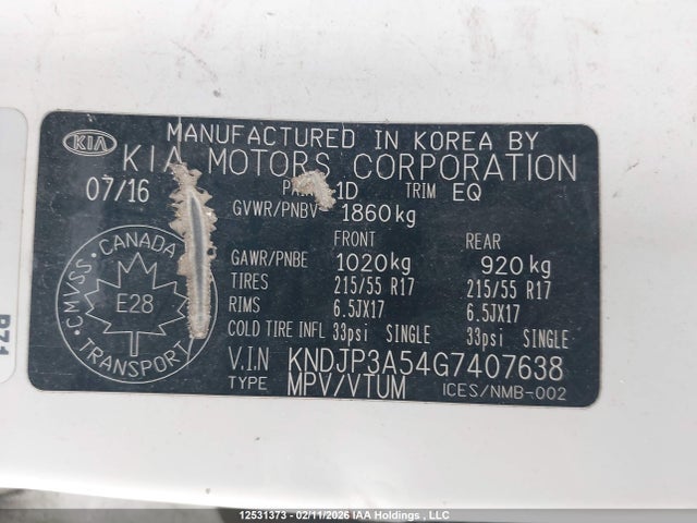 KNDJP3A54G7407638 KIA SOUL +