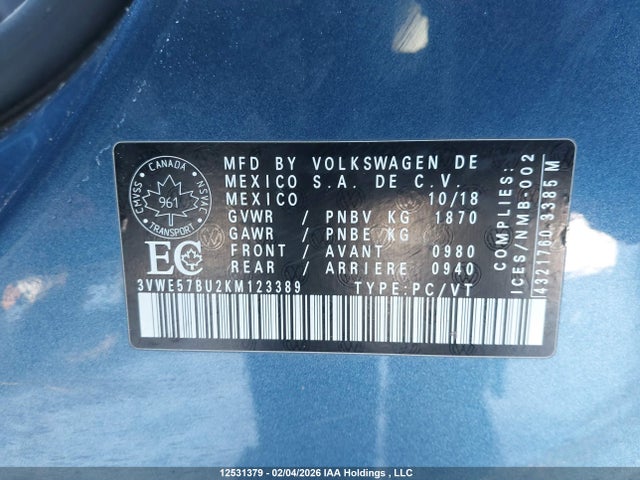 Volkswagen JETTA SEL 2019 3VWE57BU2KM123389 Image 9