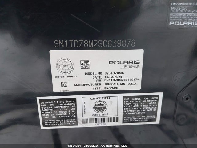 SN1TDZ8M2SC639878 Polaris INDY