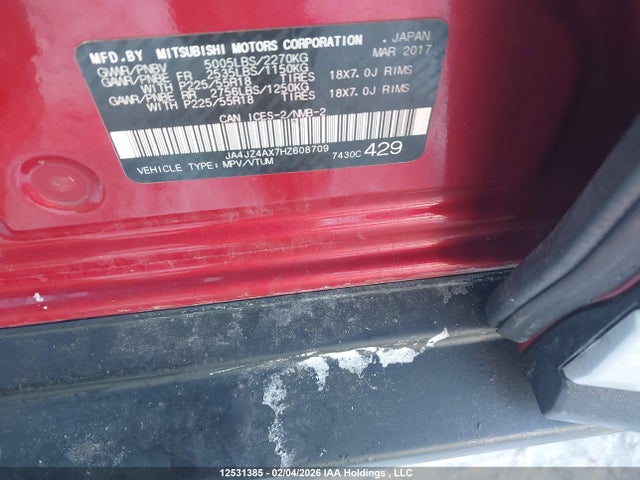 JA4JZ4AX7HZ608709 Mitsubishi OUTLANDER GT